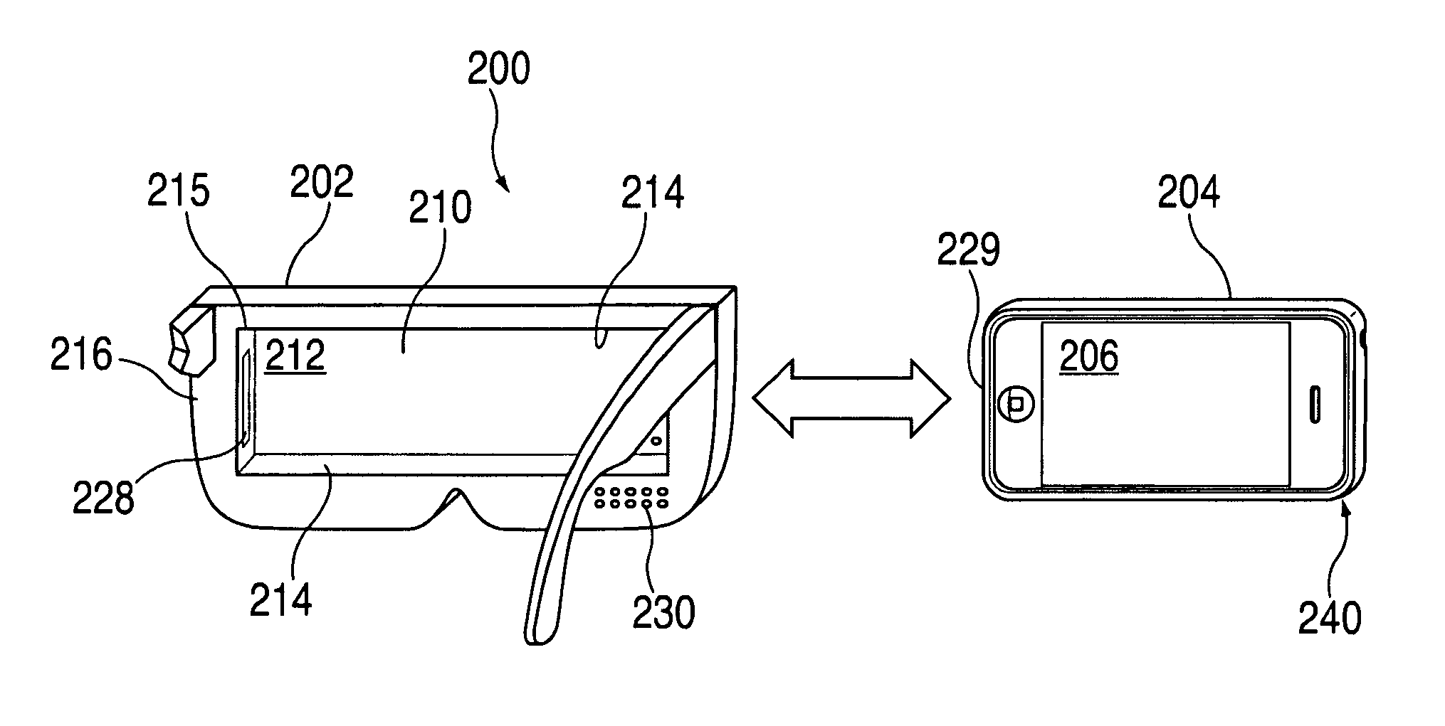 Head-mounted display apparatus for retaining a portable electronic device with display