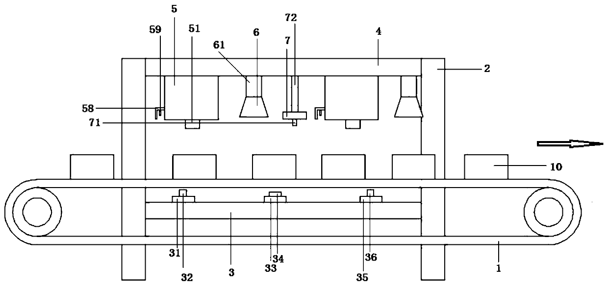 Mold rapid spray cooling device for battery production and control system thereof