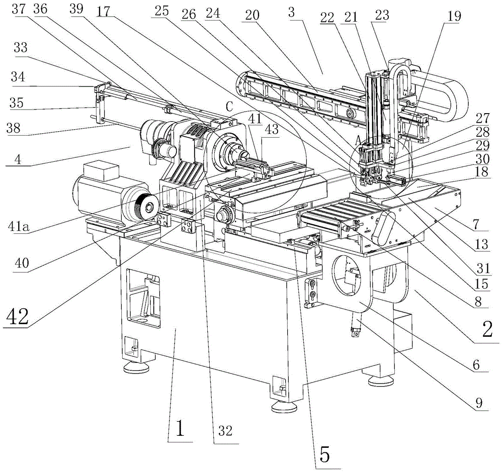 Mechanical arm clamp feeding and ejecting device