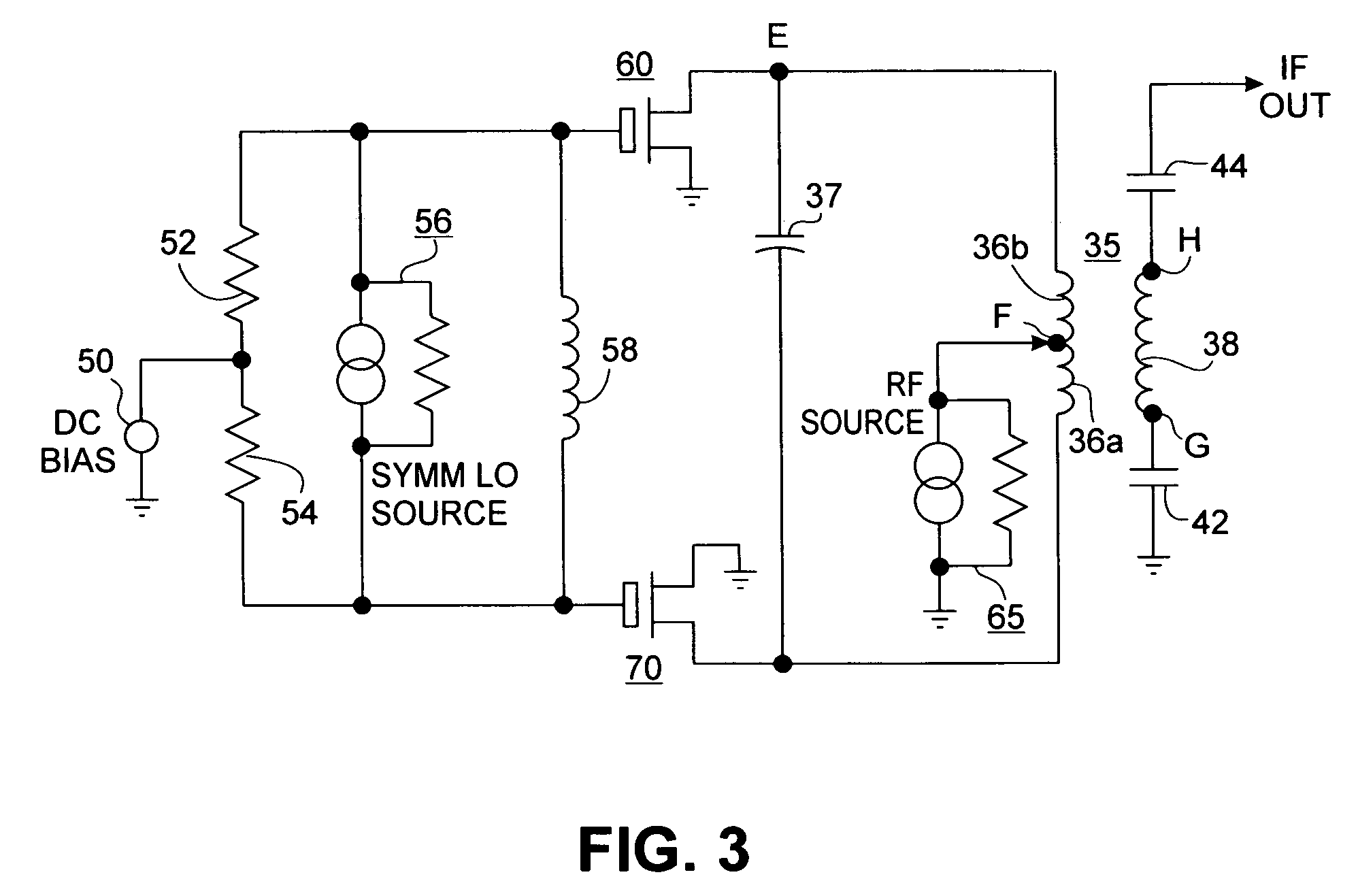 Printed circuit doubly balanced mixer for upconverter