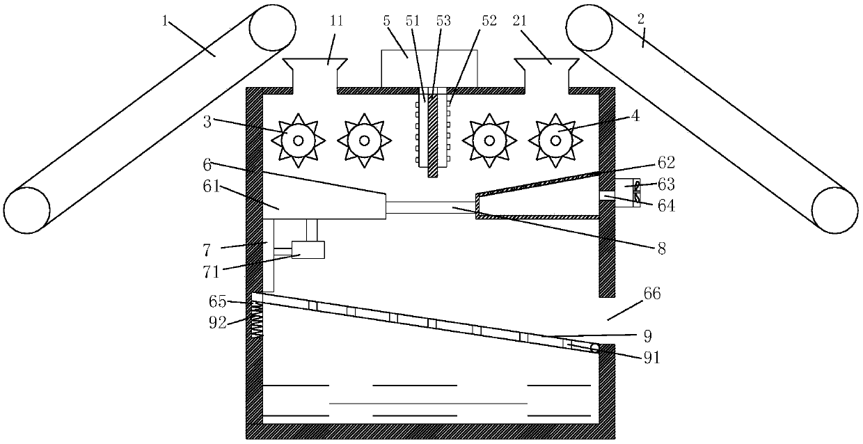 Waste plastic regenerating system with iron removal function