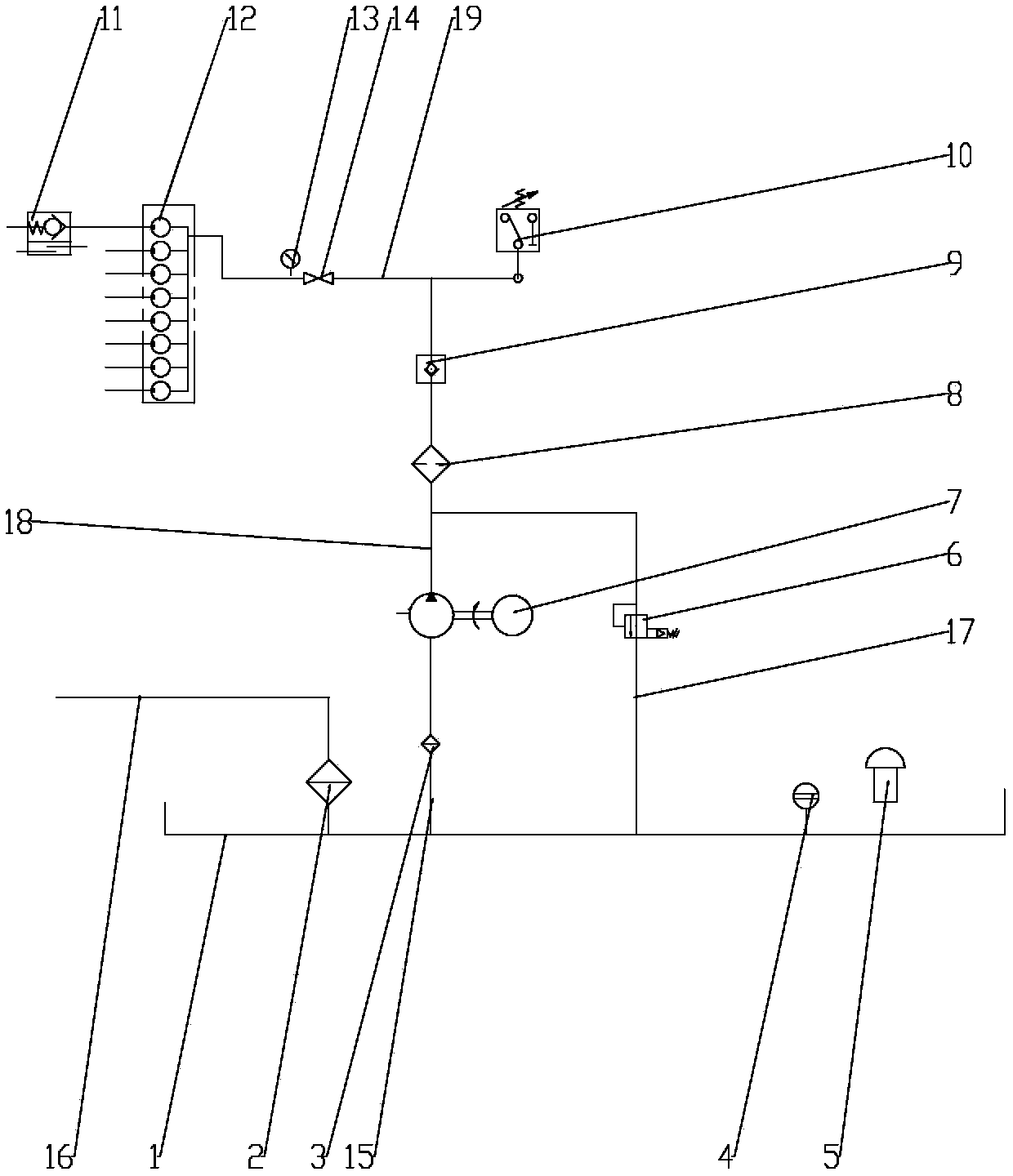 Workbench guide rail lubricating system of vertical lathe