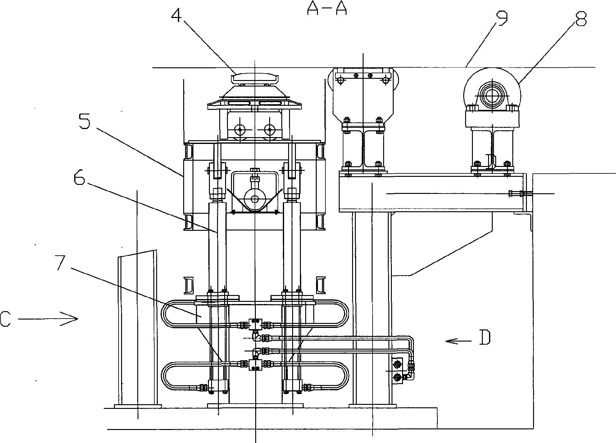 Reverse side lifting device in single-side welding double-side molding welding mechanism