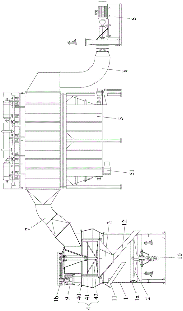 A high-efficiency powder removal and separation device for machine-made sand for construction