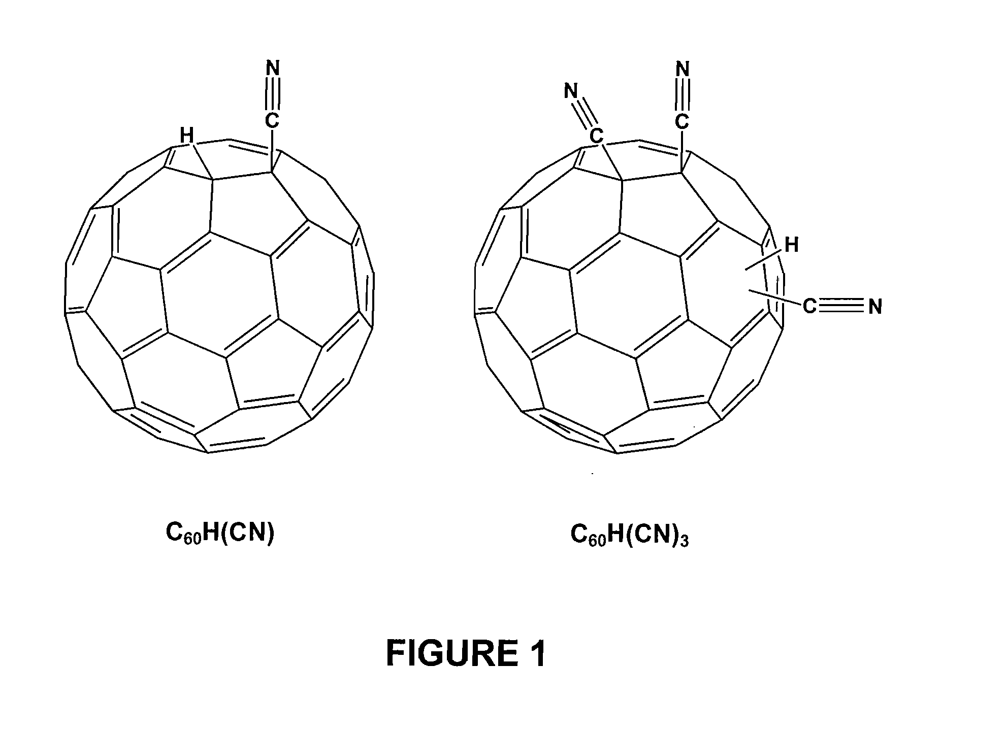 Hydrogen cyano fullerene containing proton conducting membranes