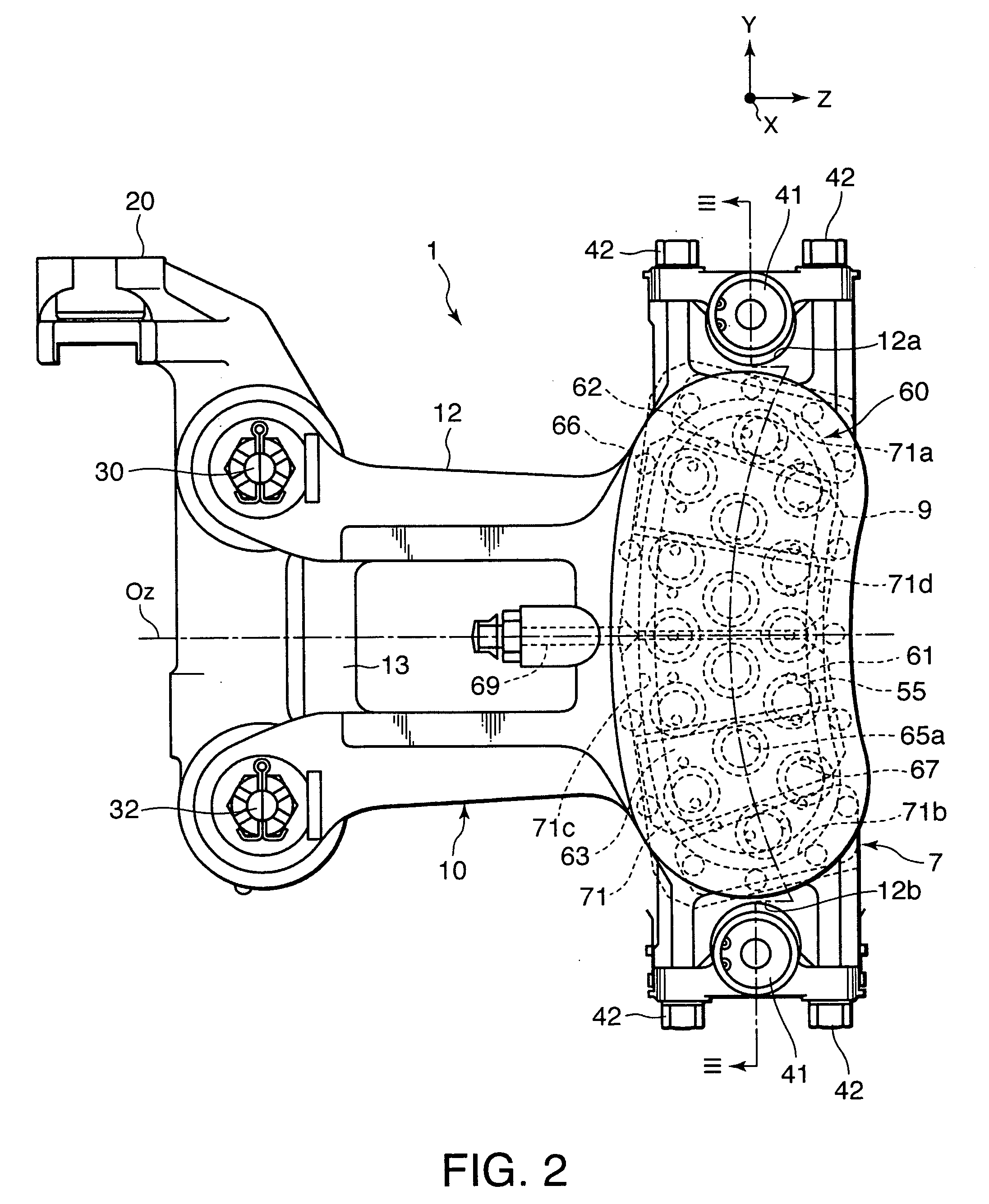 Caliper brake device for vehicle