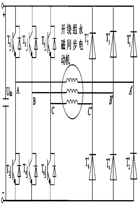 Model predictive current control method for open-winding permanent magnet synchronous motor