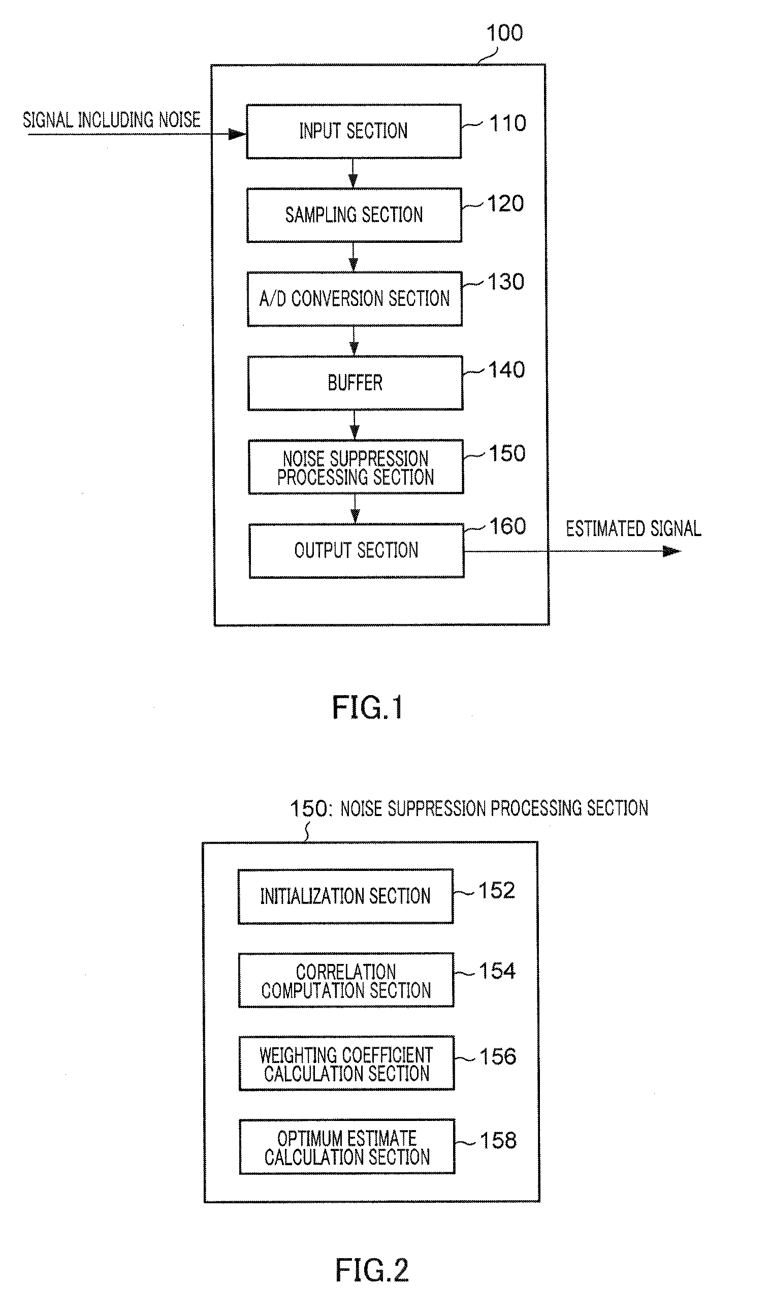 Noise suppression device and noise suppression method