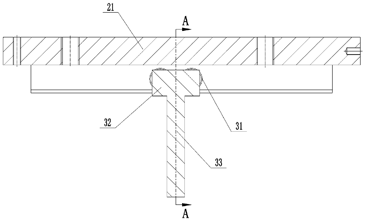 A rolling mill roll test center adjustment device