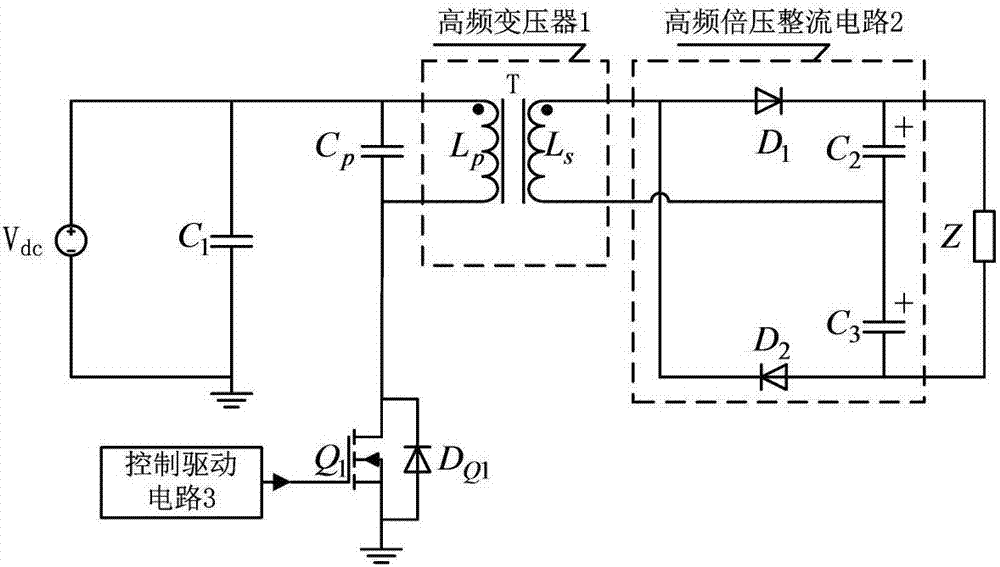 Single-tube double-ended inversion isolated DC-DC boost converter