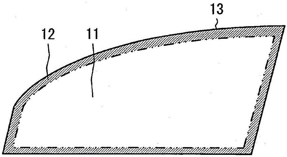 Laminated substrate for windows, framed laminated substrate for windows, vehicle comprising laminated substrate for windows, and intermediate layer structure for laminated substrate for windows