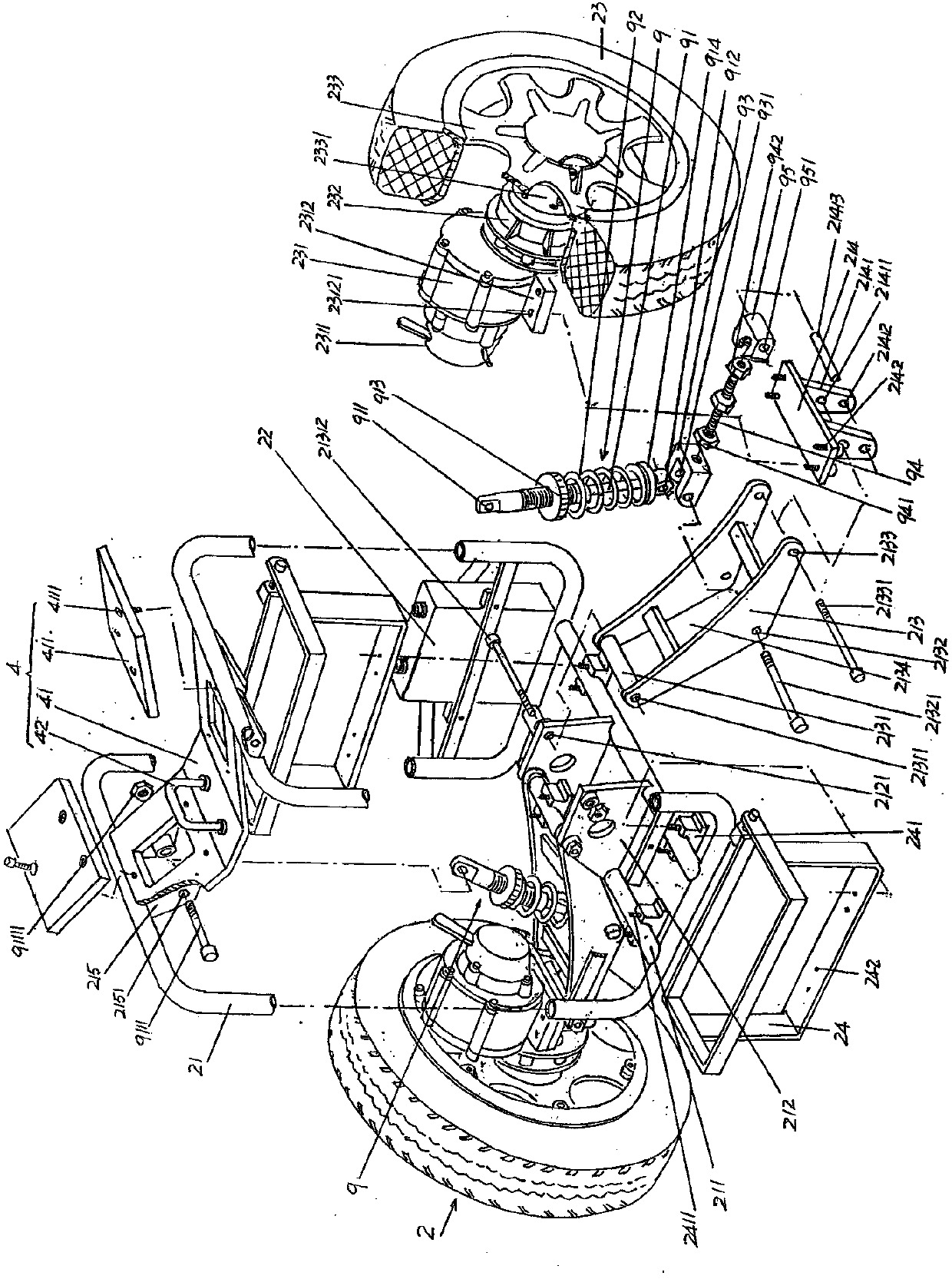 Electric wheelchair with connectable or separable body and electric mechanism