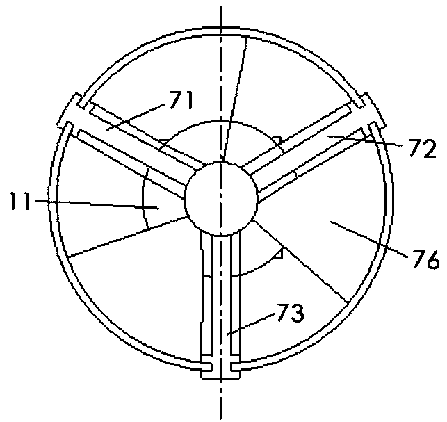 Double-core drilling tool with three blades