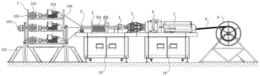 Processing device for flame-retardant cable