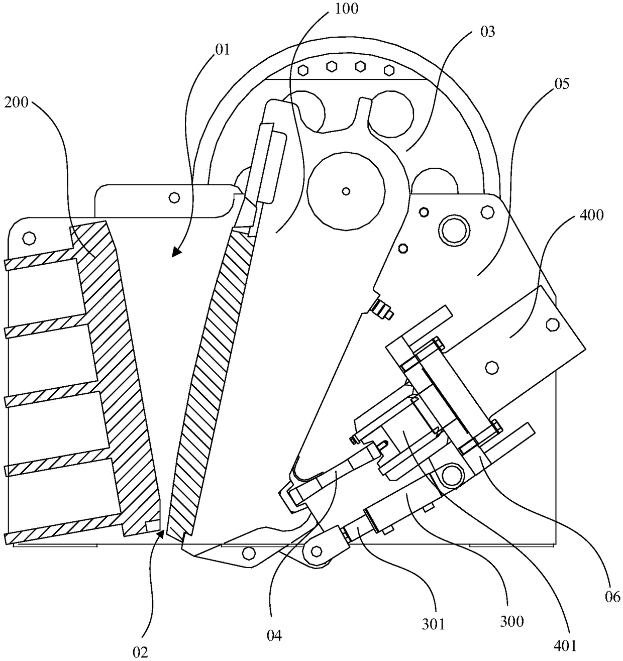 Hydraulic automatic adjustment jaw crusher