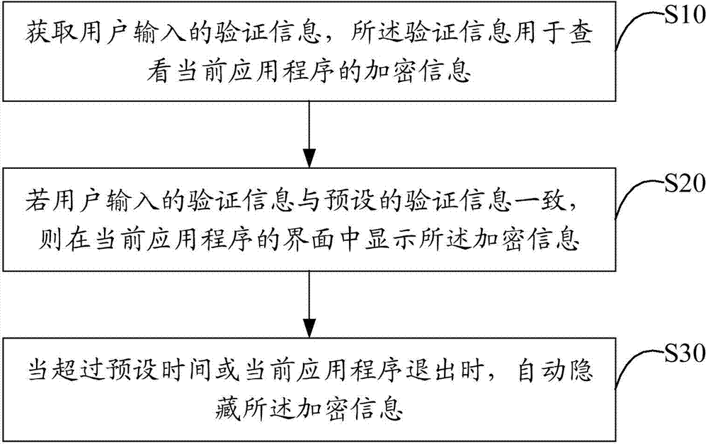Method and terminal for displaying encrypted information