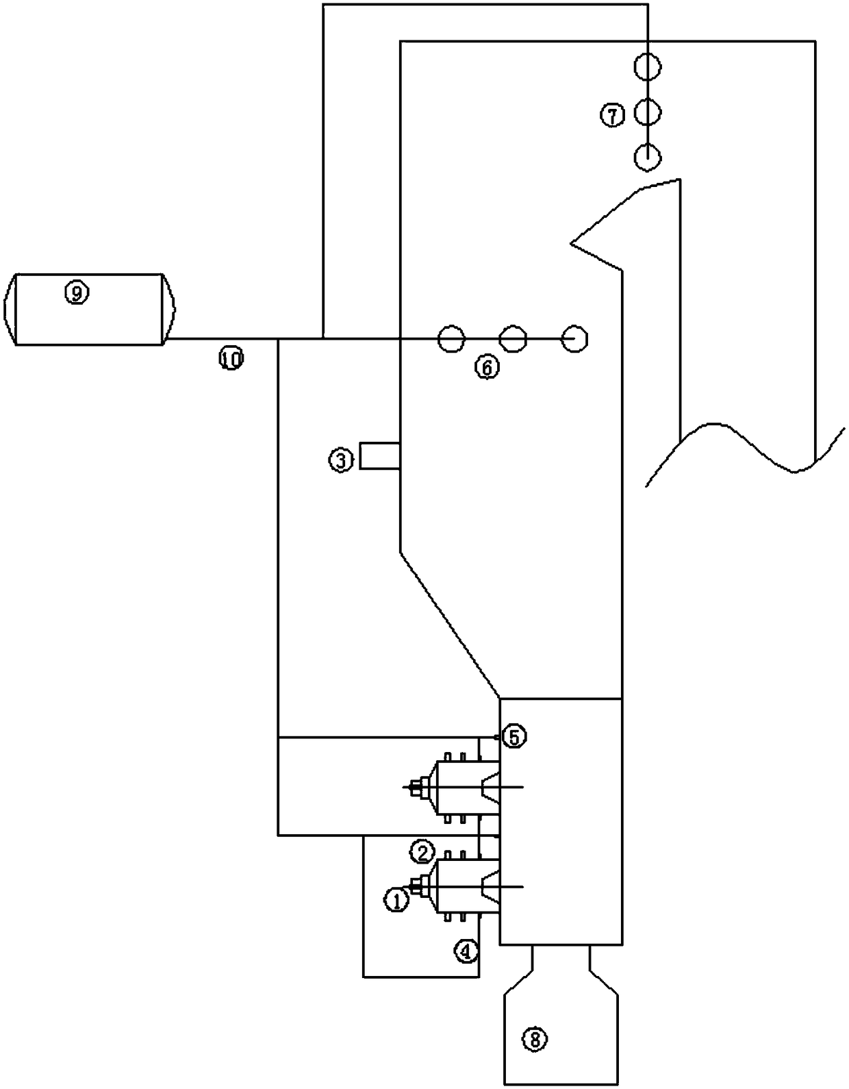 Cyclone furnace denitration system and method