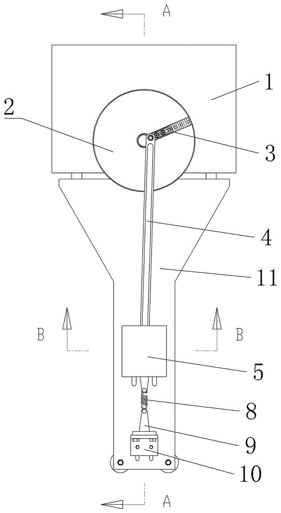 Crank-slider mechanism and spring life testing device with same