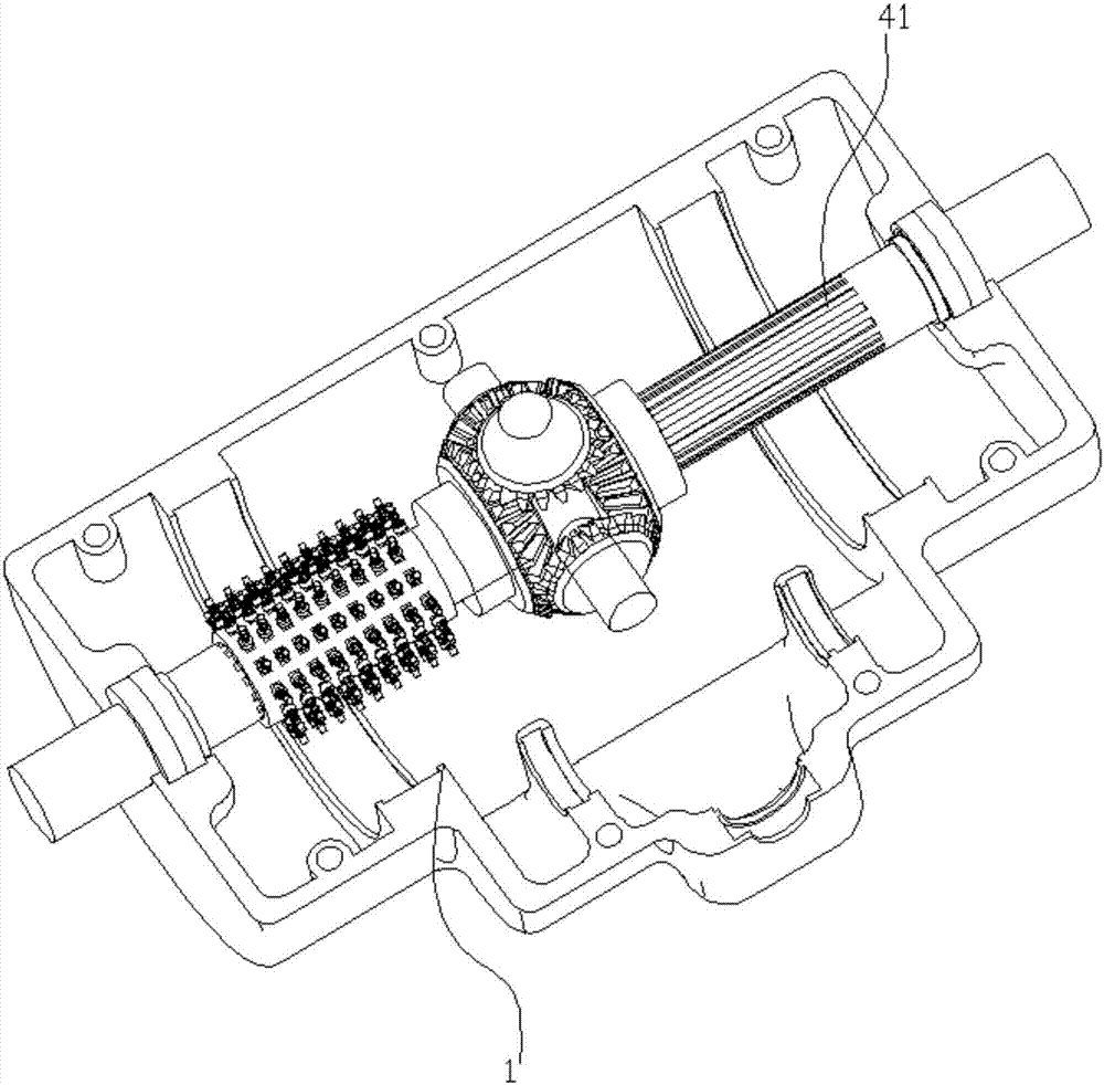 Differential with full-automatic mechanical differential lock