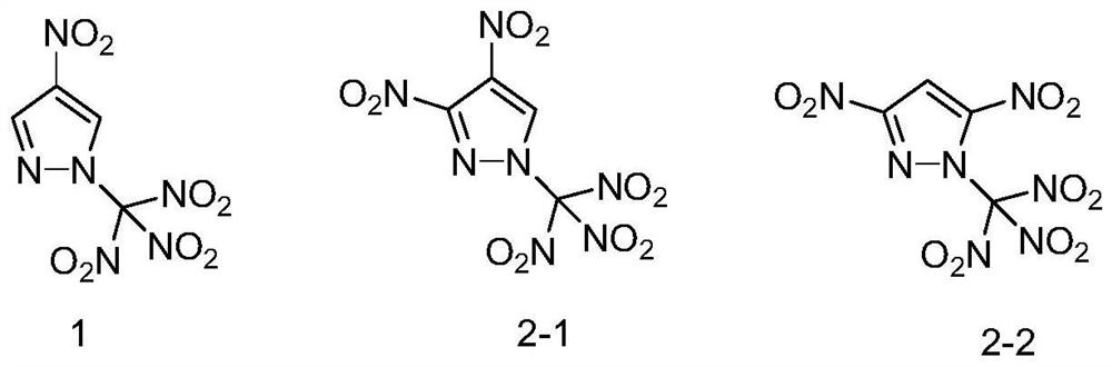 Nitropyrazole energetic compound and synthesis method thereof