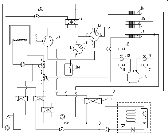 Air conditioning system capable of thermally recycling fuel gas