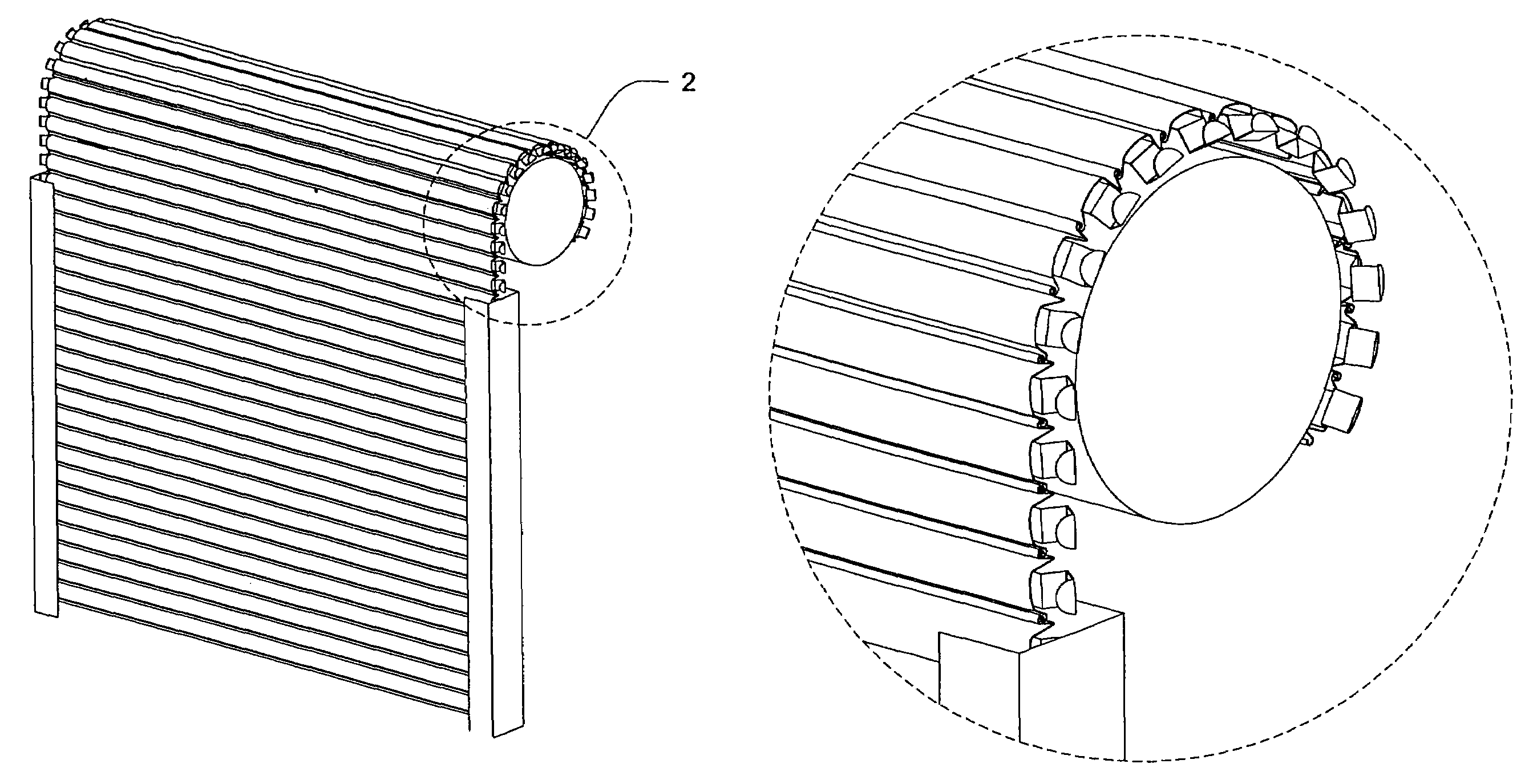 Roll formed roll-up door guide with double wind bar end