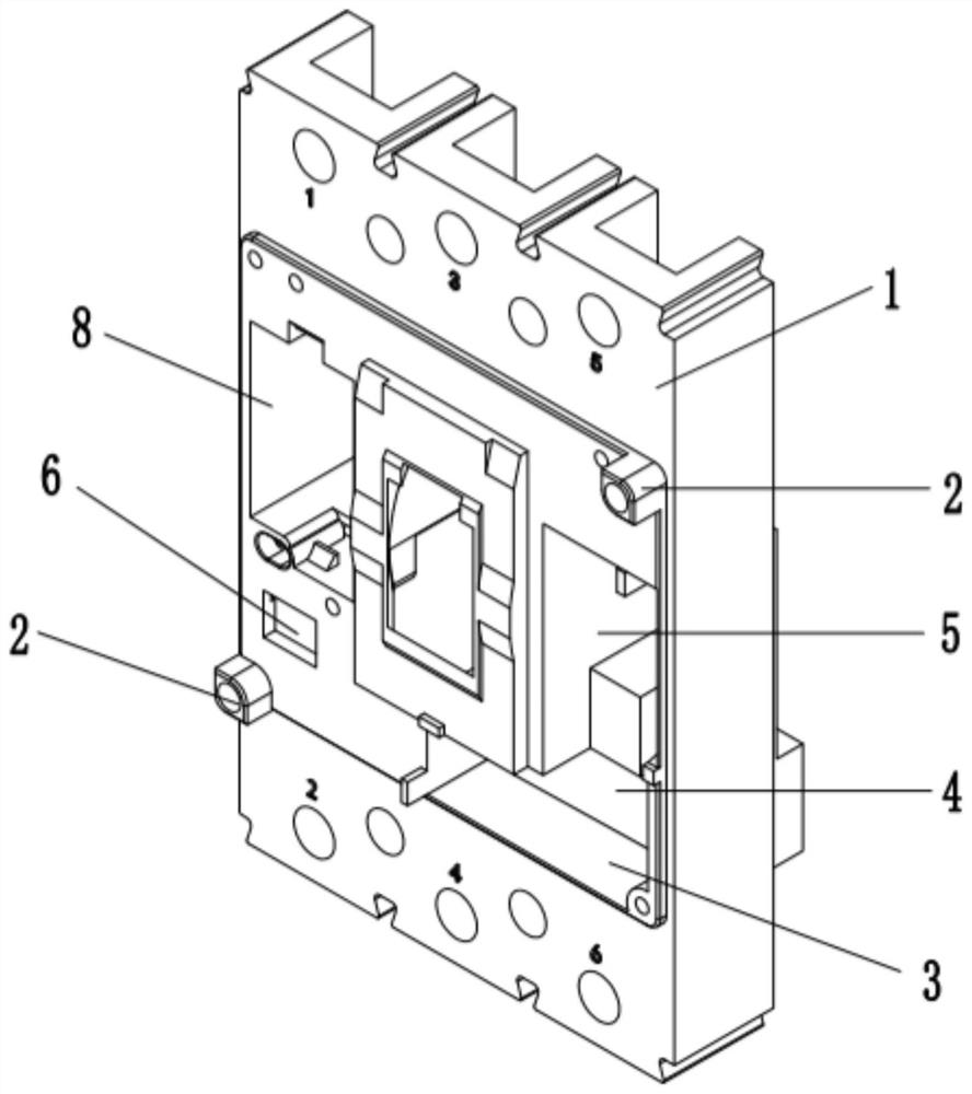 Fusion-type molded case circuit breaker middle cover and circuit breaker