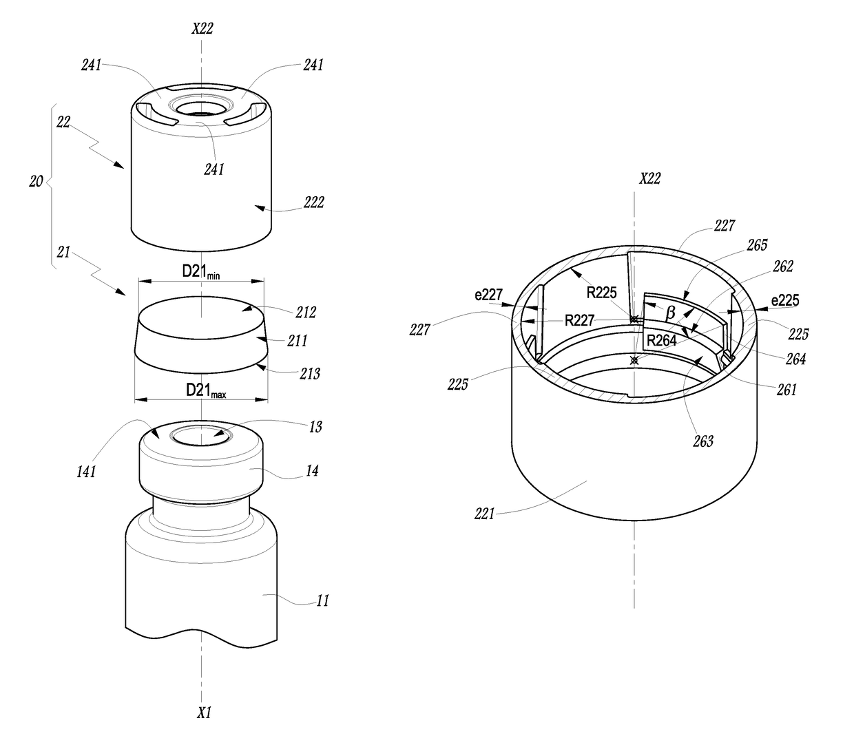 Sealing device and container equipped with such a device