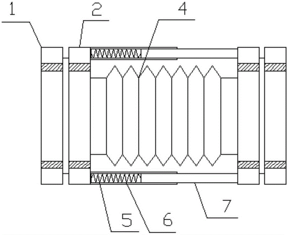 Rubber expansion joint resisting axial deformation