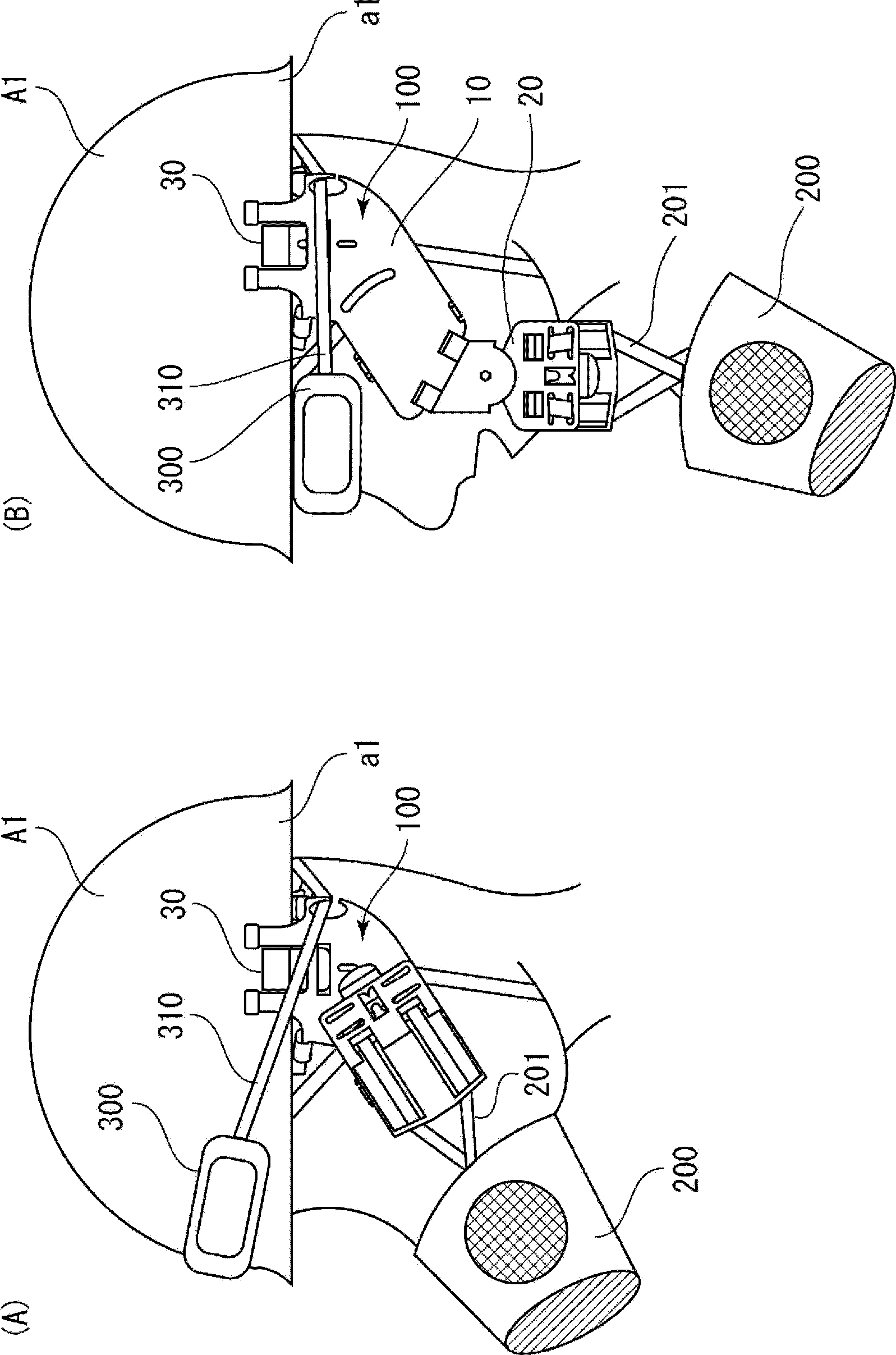 Work mask wearing device and helmet using same