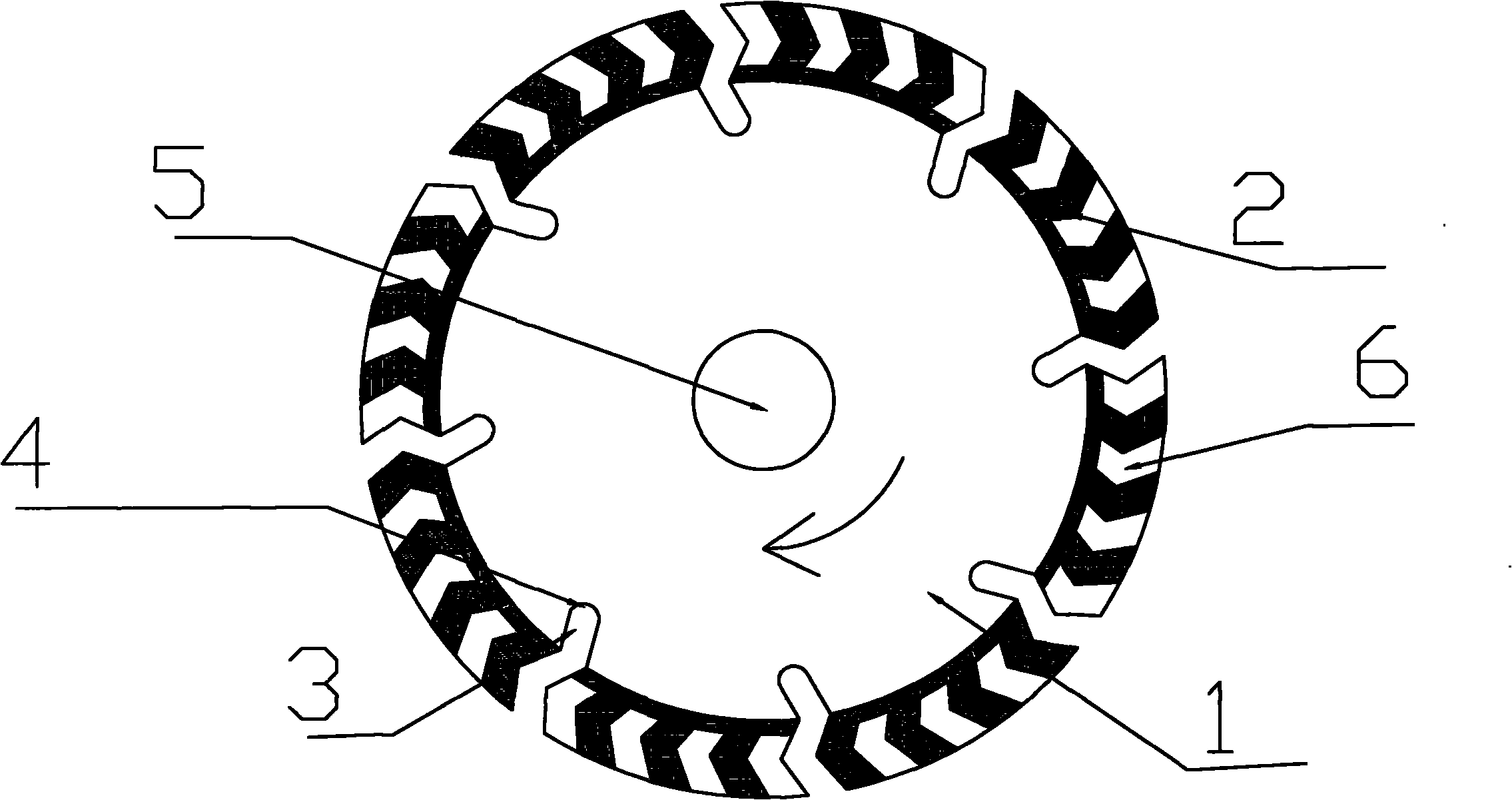 Diamond circular saw blade with nock-type tool bits