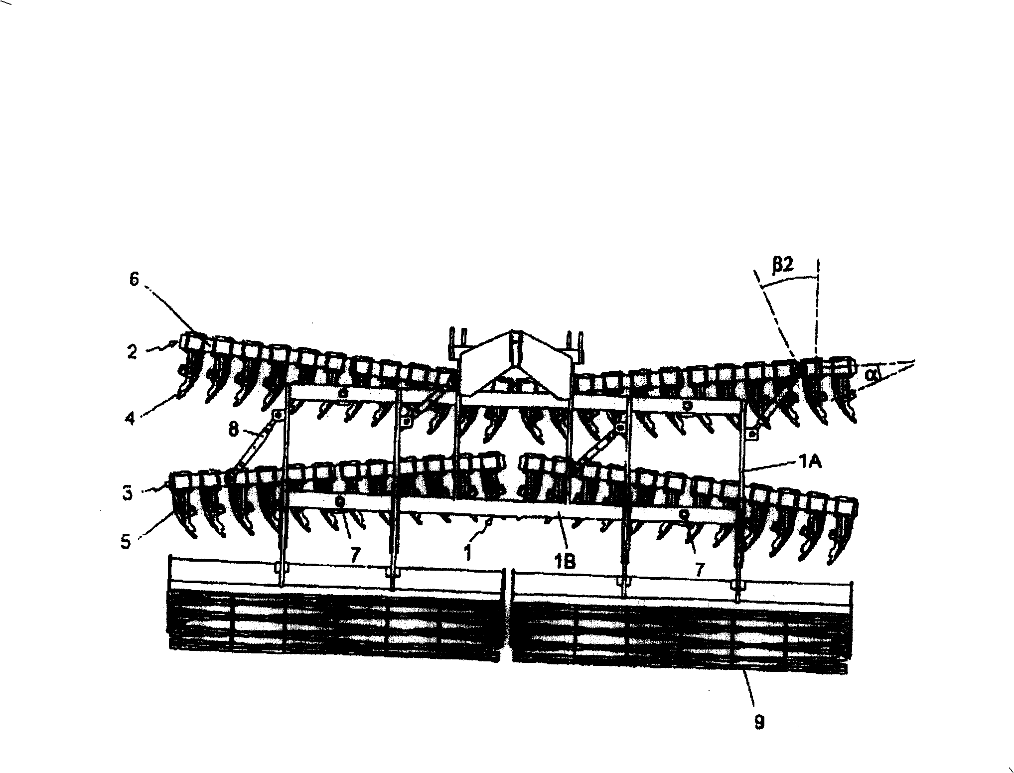 Stubble-plow type tilling machine for plowing ground