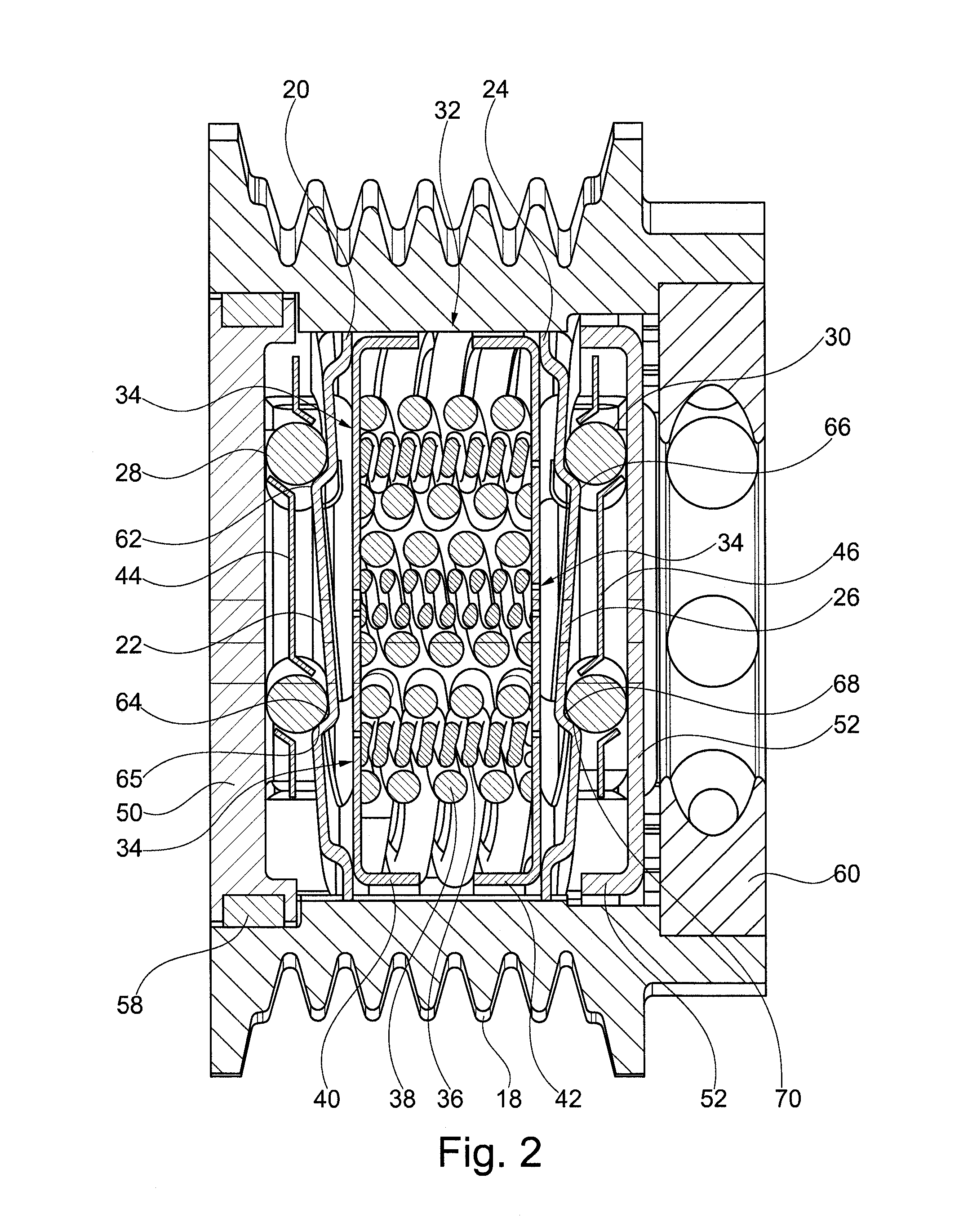 Pulley damper with one-way clutch