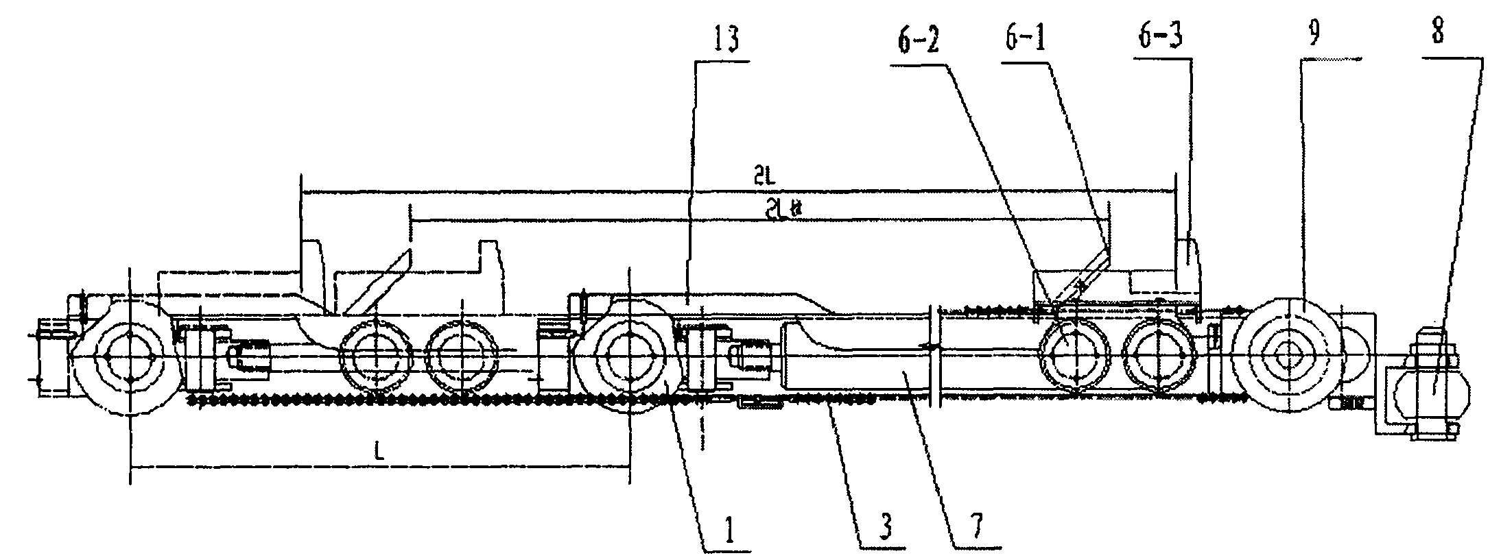 Oil-pressure chain combined type push-and-pull vehicle mechanism