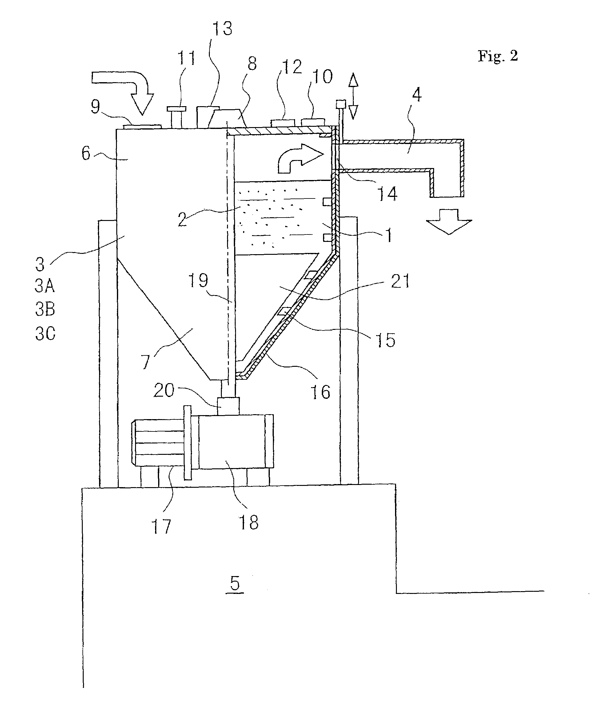 Organic waste processing method and device therefor