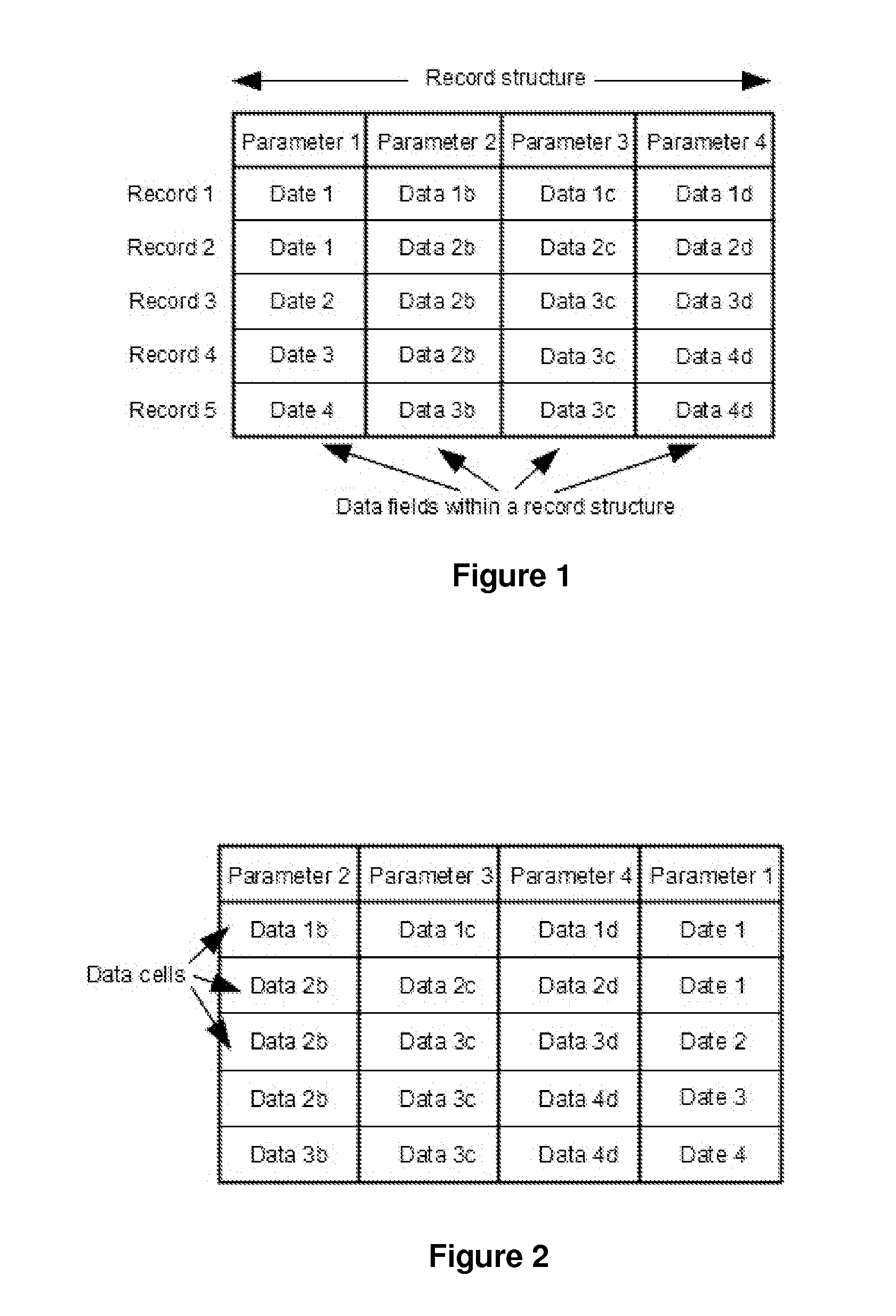 Methods and systems to display data records extracted from a database via a graphical user interface
