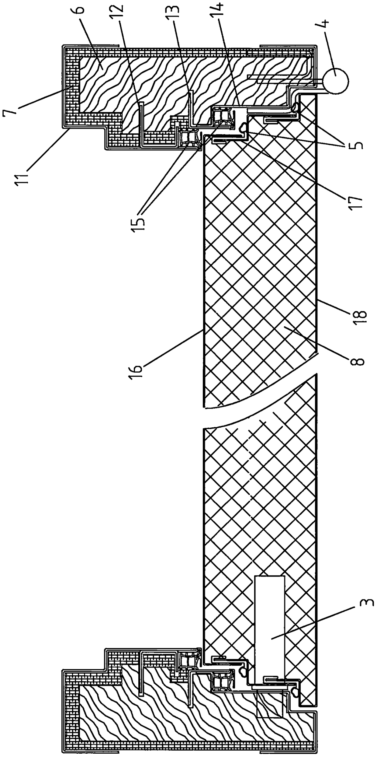 Passive-type low-energy-consumption steel composite fireproof door