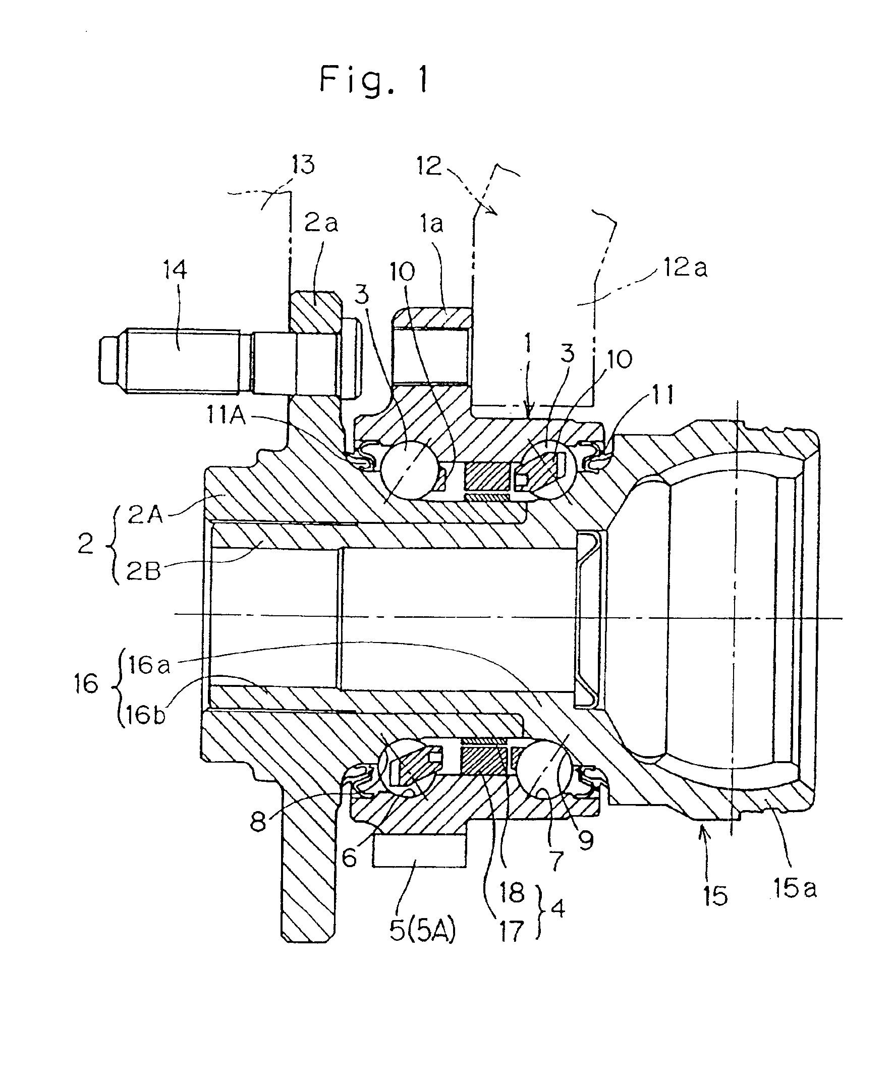 Wheel support bearing assembly