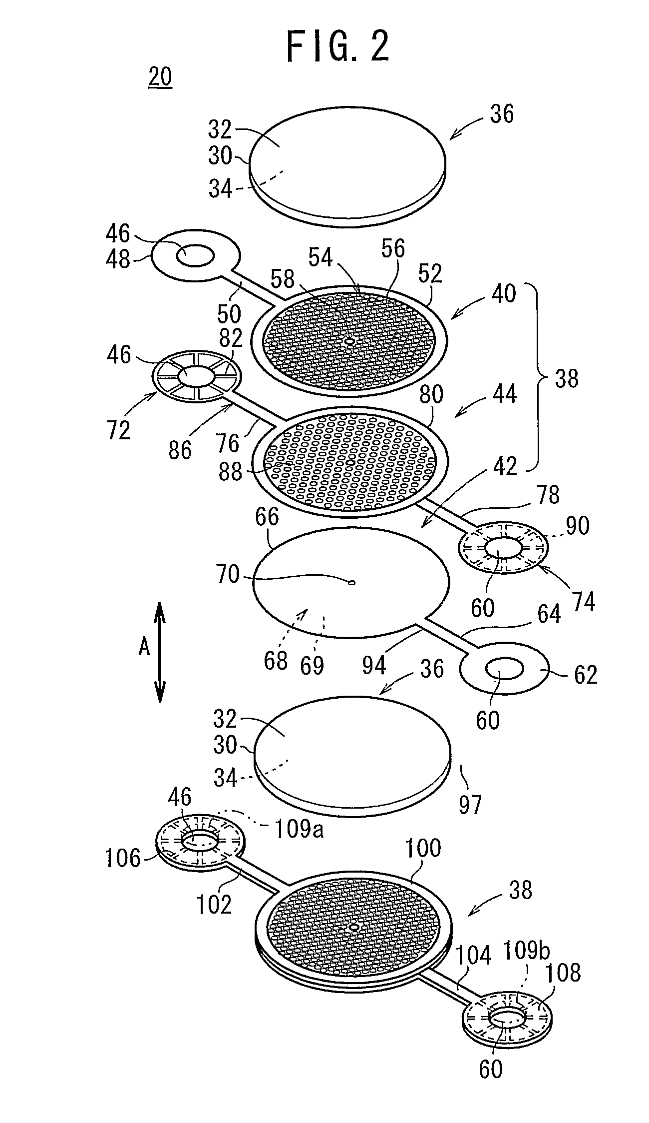 Fuel cell comprising separator with protrusions in zigzag-pattern