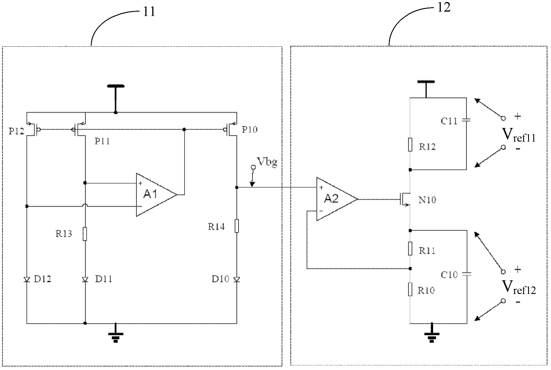 Band gap reference circuit, power protection circuit and power supply