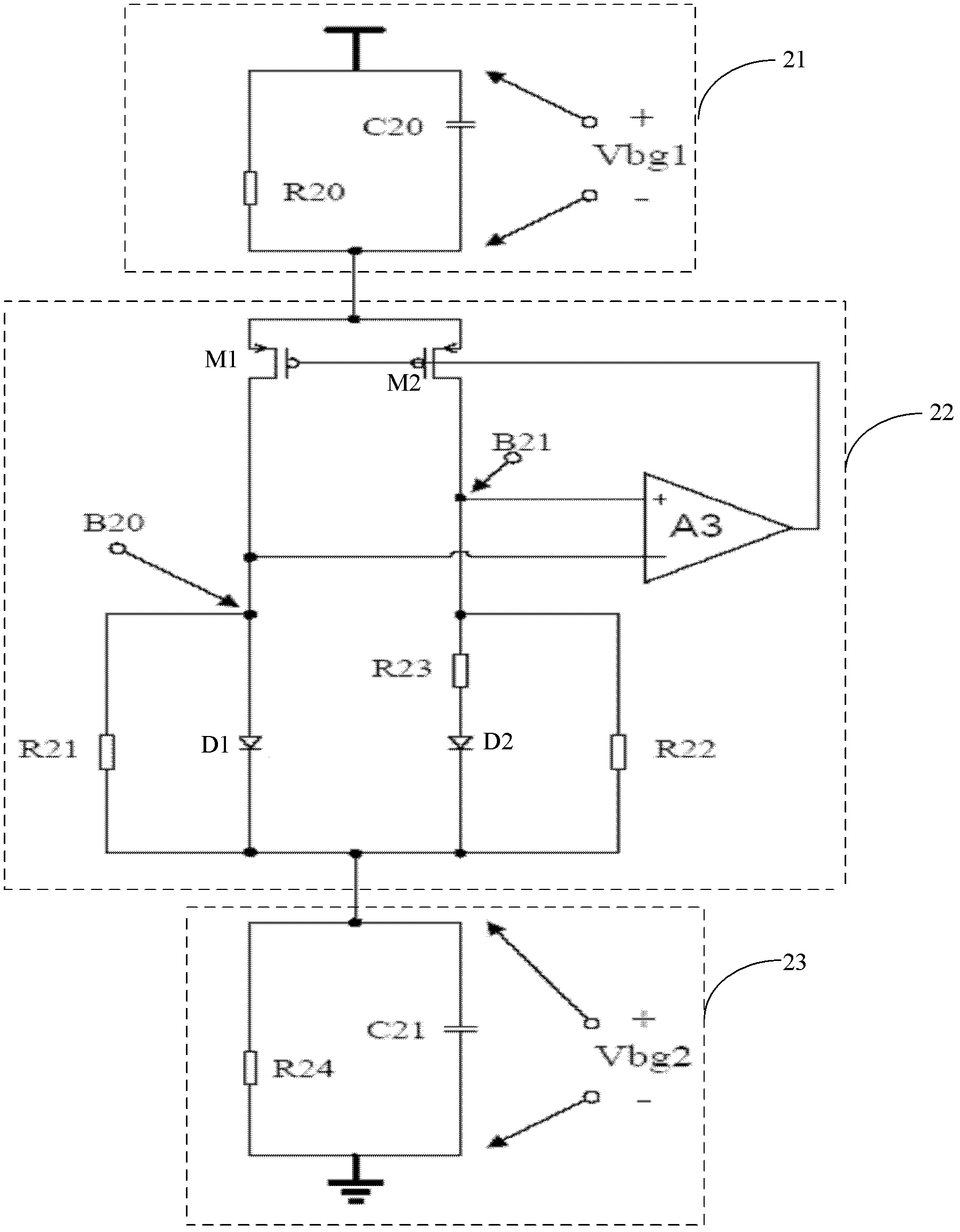 Band gap reference circuit, power protection circuit and power supply