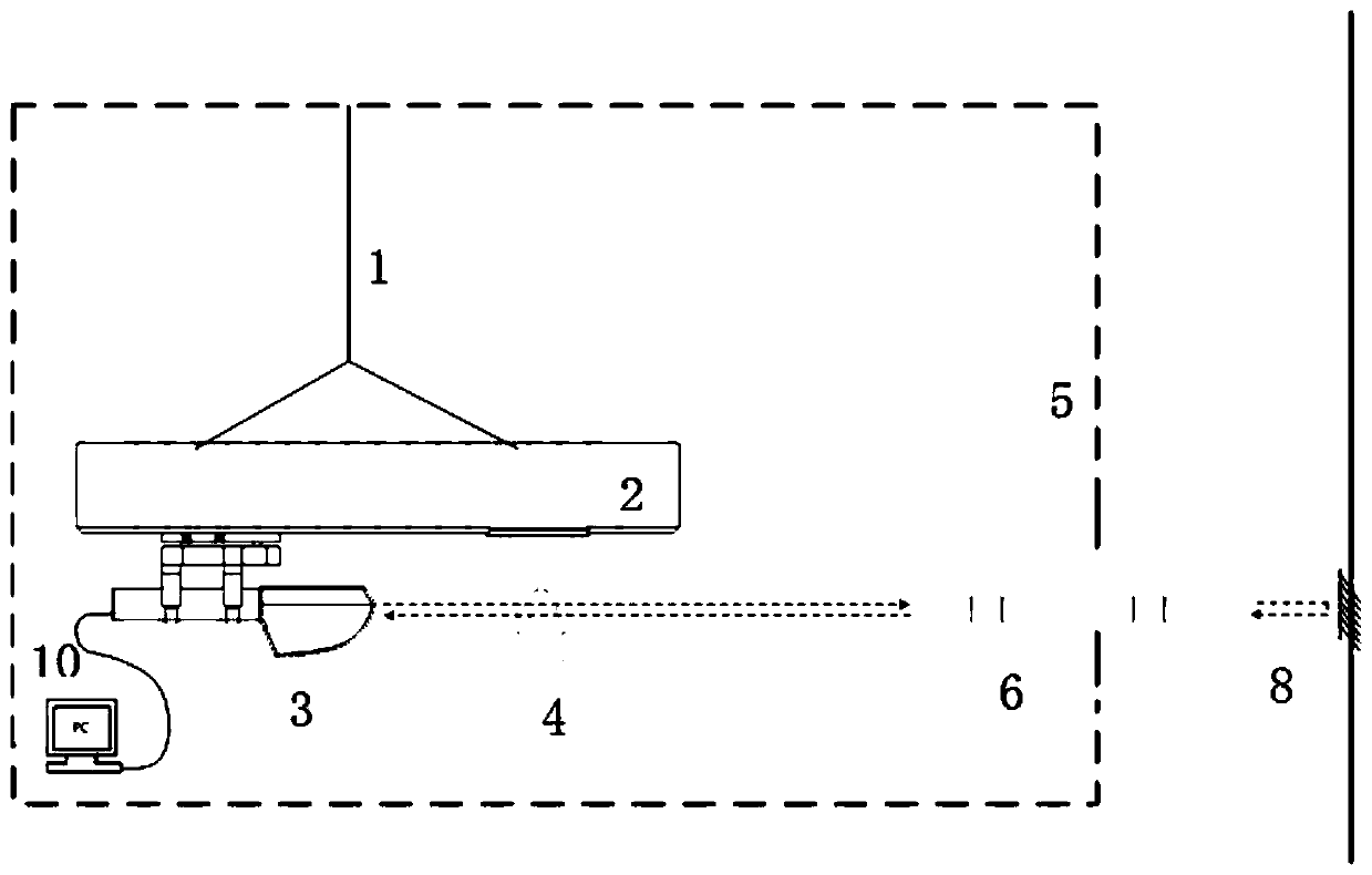 An attitude angle detection device for a suspended platform