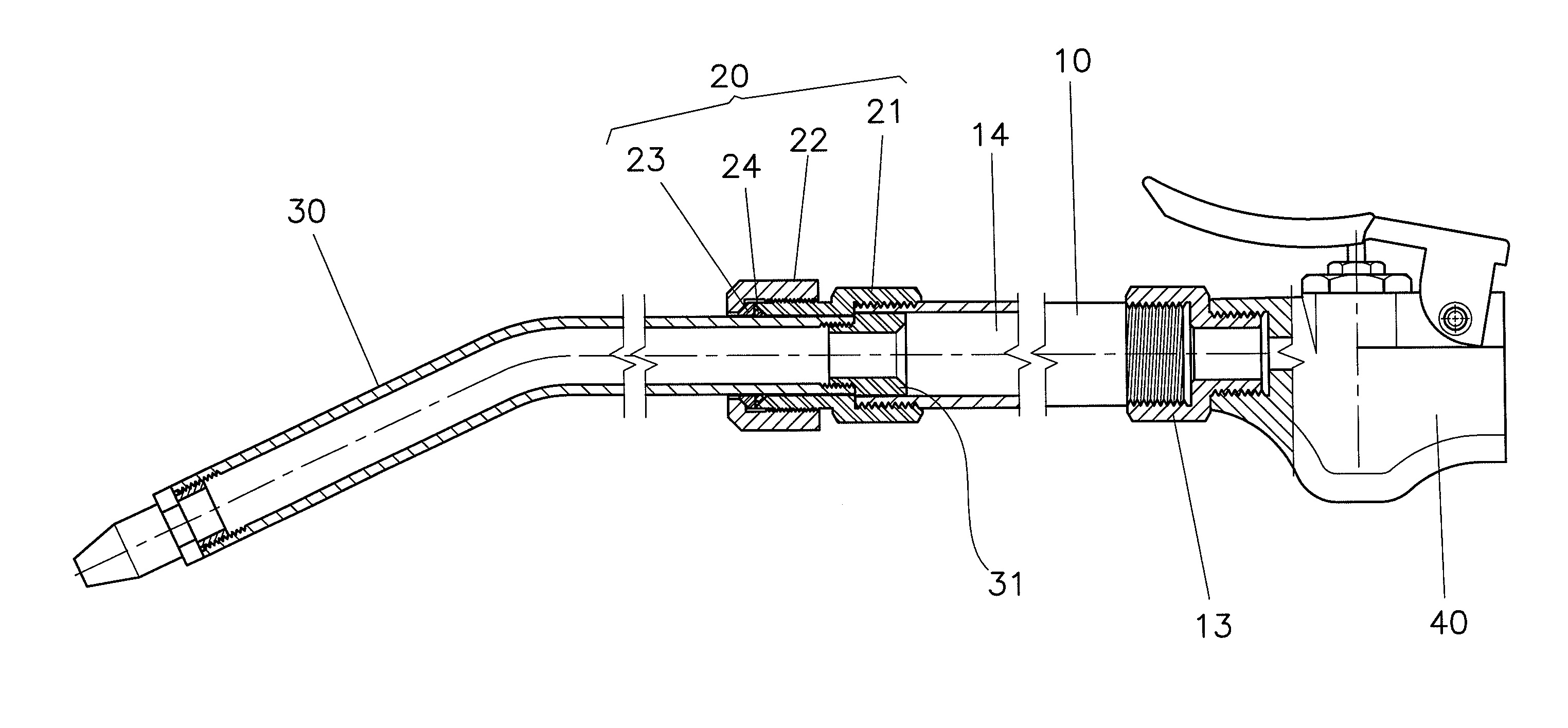 Retractable pipe structure of air blow gun