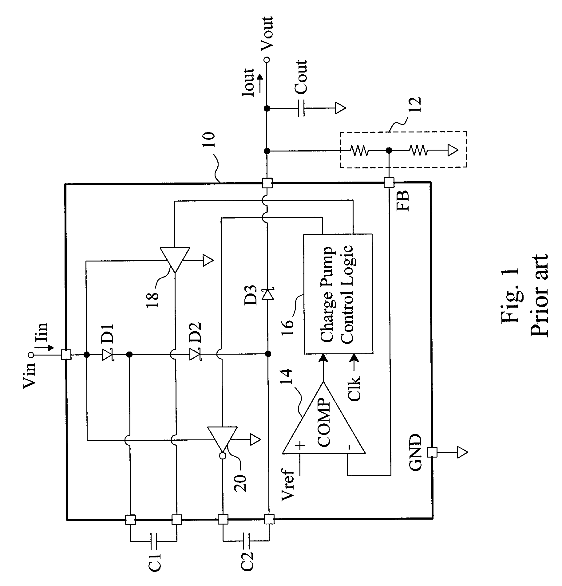 Efficiency and thermal improvement of a charge pump by mixing different input voltages