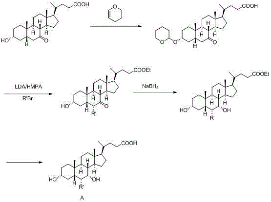 Method for preparing 6alpha-alkylchenodeoxycholic acid