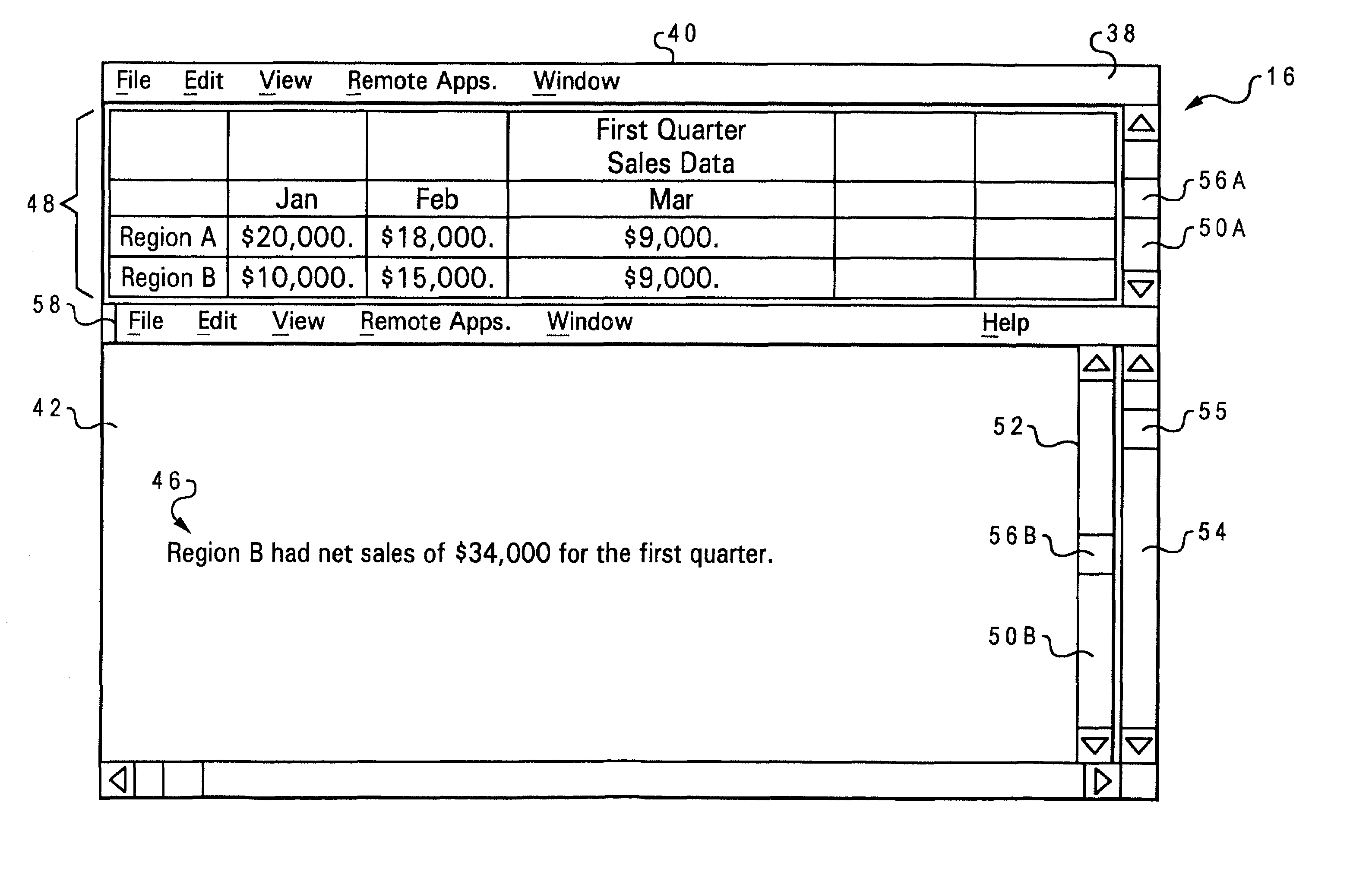 Method and system for controlling an application displayed in an inactive window