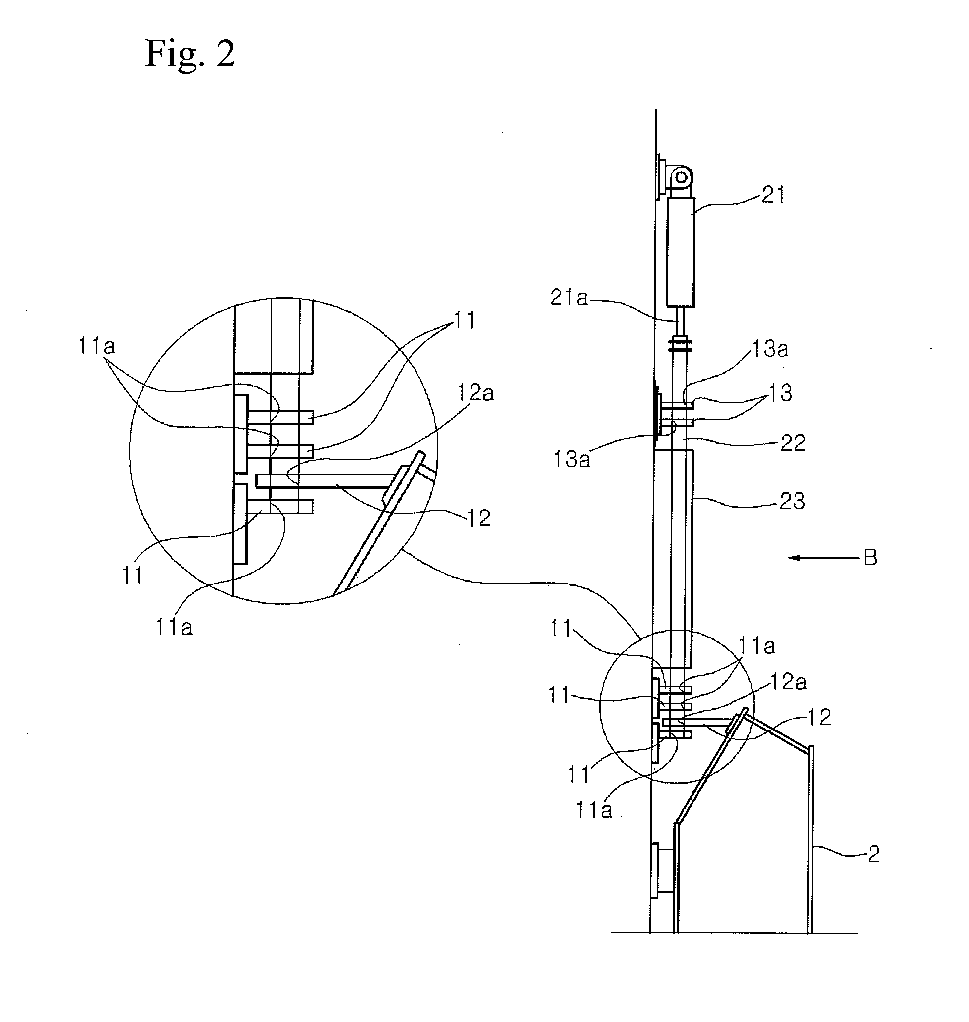 Locking device for a damping apparatus for a moon pool