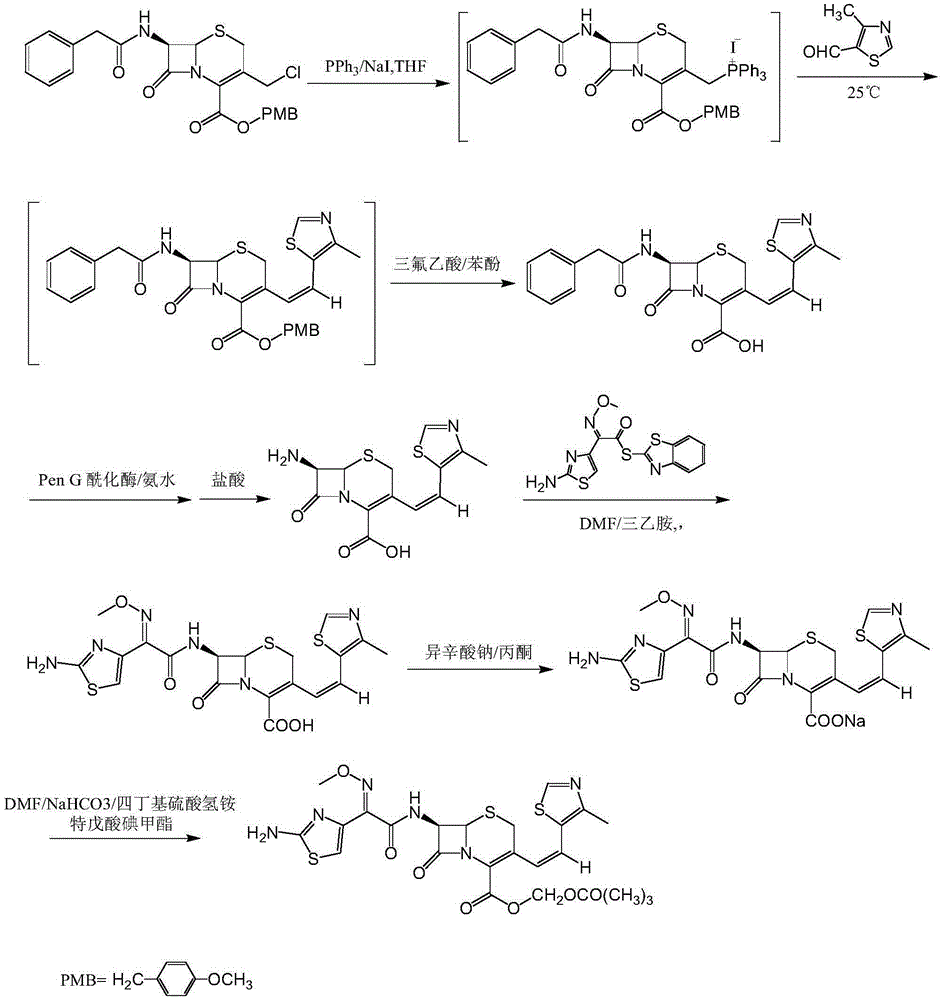 A kind of preparation method of cefditoren pivoxil intermediate