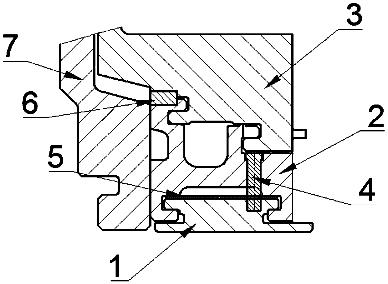 Block type turbine outer ring connection structure used for gas turbine for ship