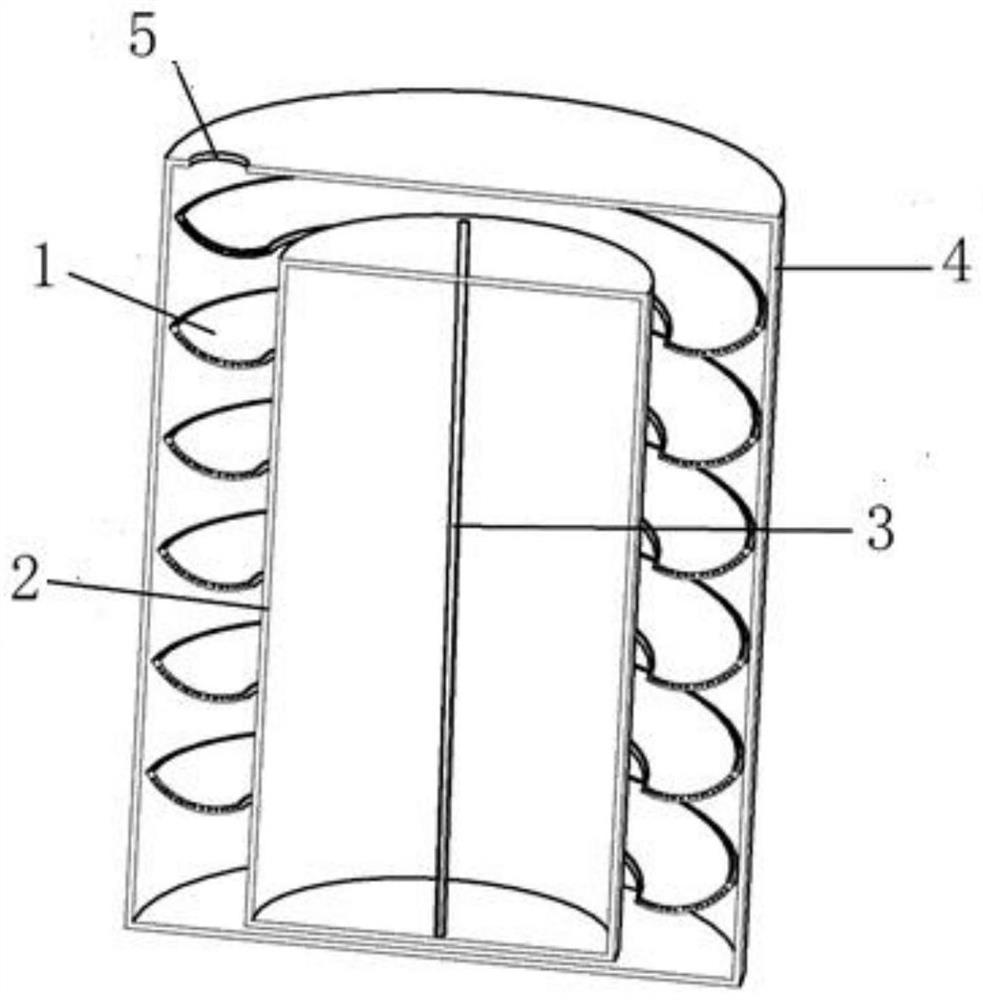 Rotary sewage source heat pump heat exchange device